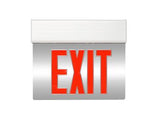 MaxLite EXE-RW2S Edgelit Exit Sign, Red Letters, Two Side, With Battery Backup in White Finish