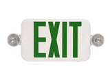 MaxLite EXTC-GW Thin EXIT Emergency Combo, Thermoplastic, Green Letters, With Battery Backup in White Finish