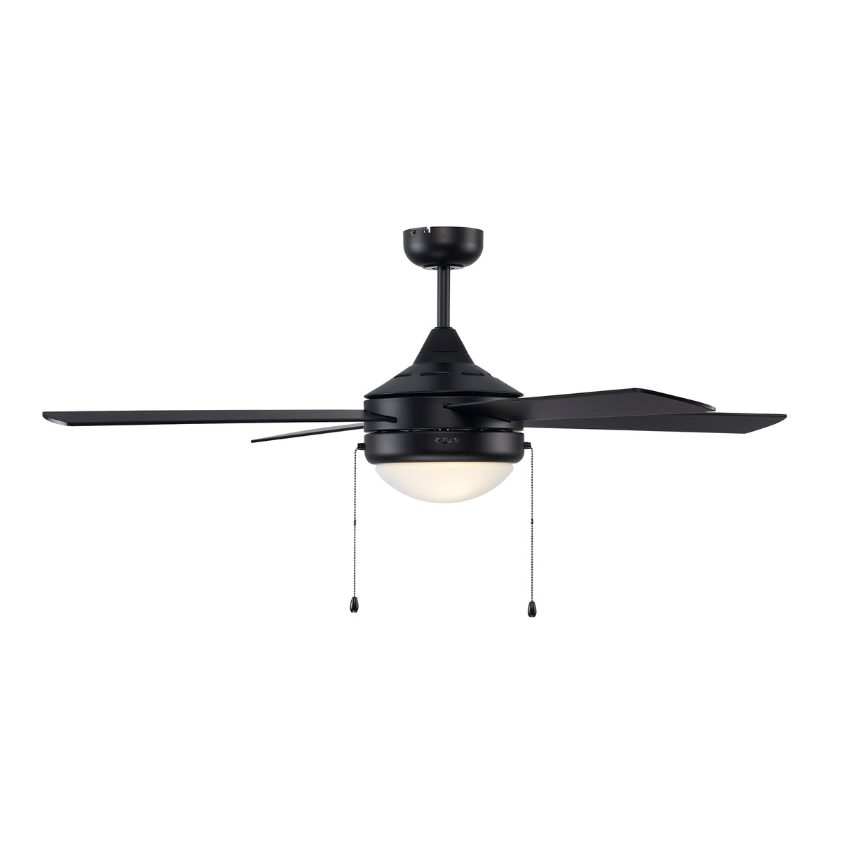 Trans Globe Lighting F-1024-ES BK black 52 inch ceiling fan with light on