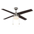 Trans Globe Lighting F-1033 BN Schoolhouse 48 inch brushed nickel ceiling fan with light