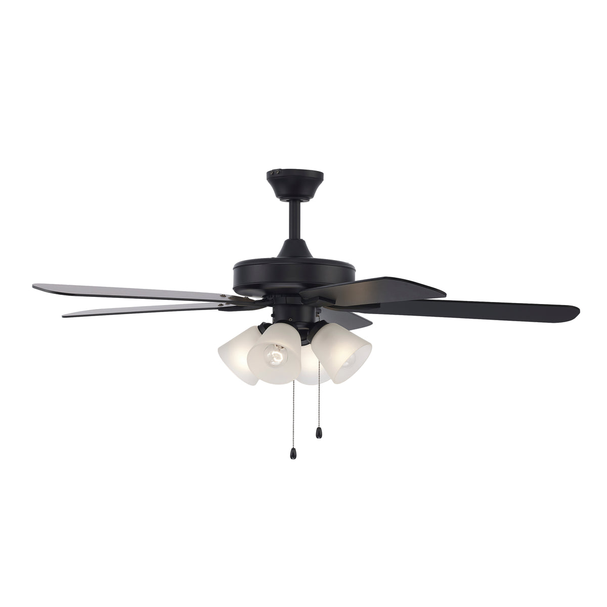 Trans Globe Lighting Ronan 52 inch black ceiling fan with 4 light kit