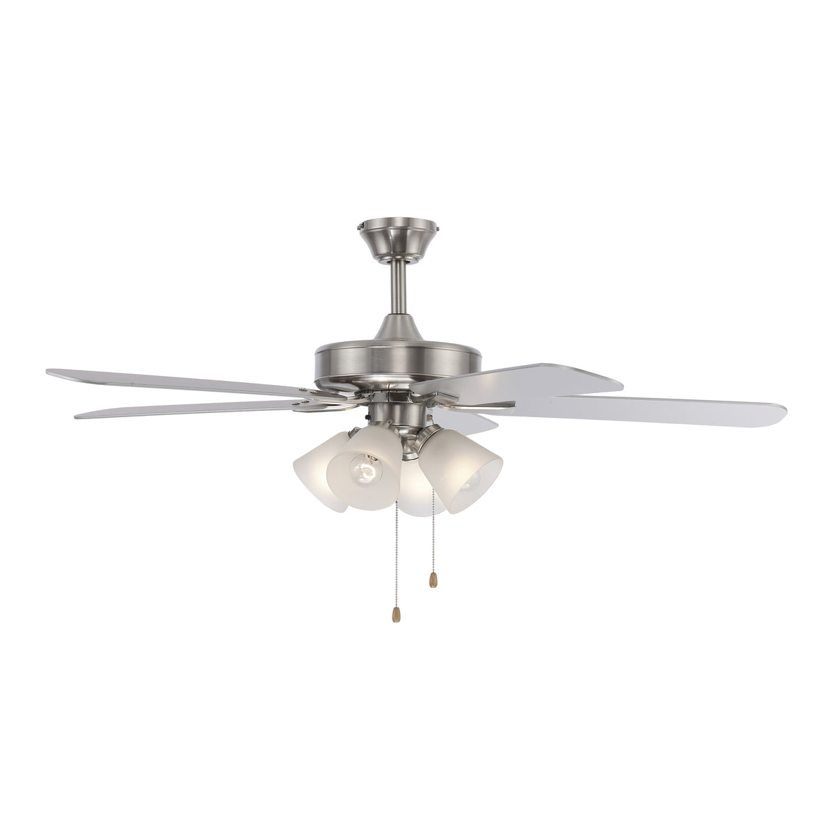 Trans Globe Lighting F-1051 BN-FR Ronan 52 inch brushed nickel ceiling fan with 4 light kit