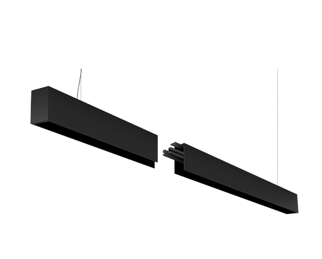 Eurofase Lighting F55830BSUSEXT 8' LED Linear Suspension Mount Extension Kit, 2" Wide, 3000K, Black