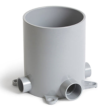 Lew Electric FBLEW 5-inch Round PVC Floor Box for Concrete, Leveling Ring Adapter included