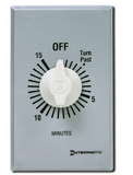 Intermatic FF15MC 15 Minutes Commercial Spring Loaded Wall Timer - SPST - Brushed Metal Color