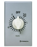 Intermatic FF2H 2 Hours Commercial Spring Loaded Wall Timer - SPST - Brushed Metal Color without hold Silver