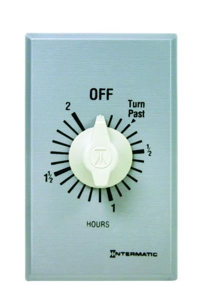 Intermatic FF32H Spring Wound Countdown Timer, Commercial, 125-277 VAC, 50/60 Hz, SPDT, 2 Hour Max, Without Hold, Silver