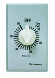 Intermatic FF460M Spring Wound Countdown Timer, Commercial, 125-277 VAC, 50/60 Hz, DPST, 60 Minute Max, Without Hold, Silver