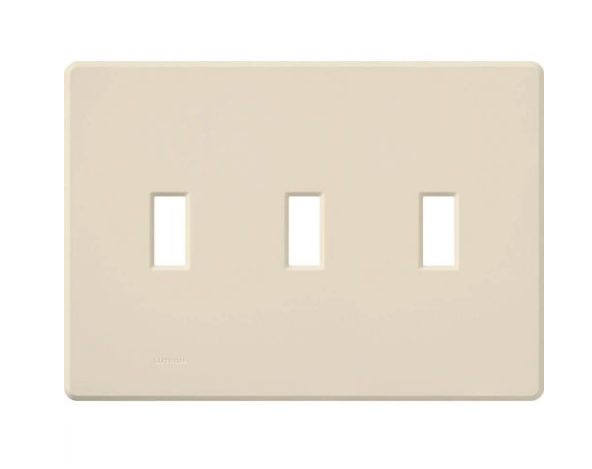 Lutron FG-3-LA Fassada 3-Gang Traditional Wall Plate, Light Almond