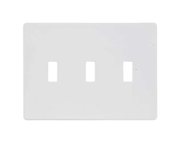 Lutron FG-3-WH Fassada 3-Gang Traditional Wall Plate, White