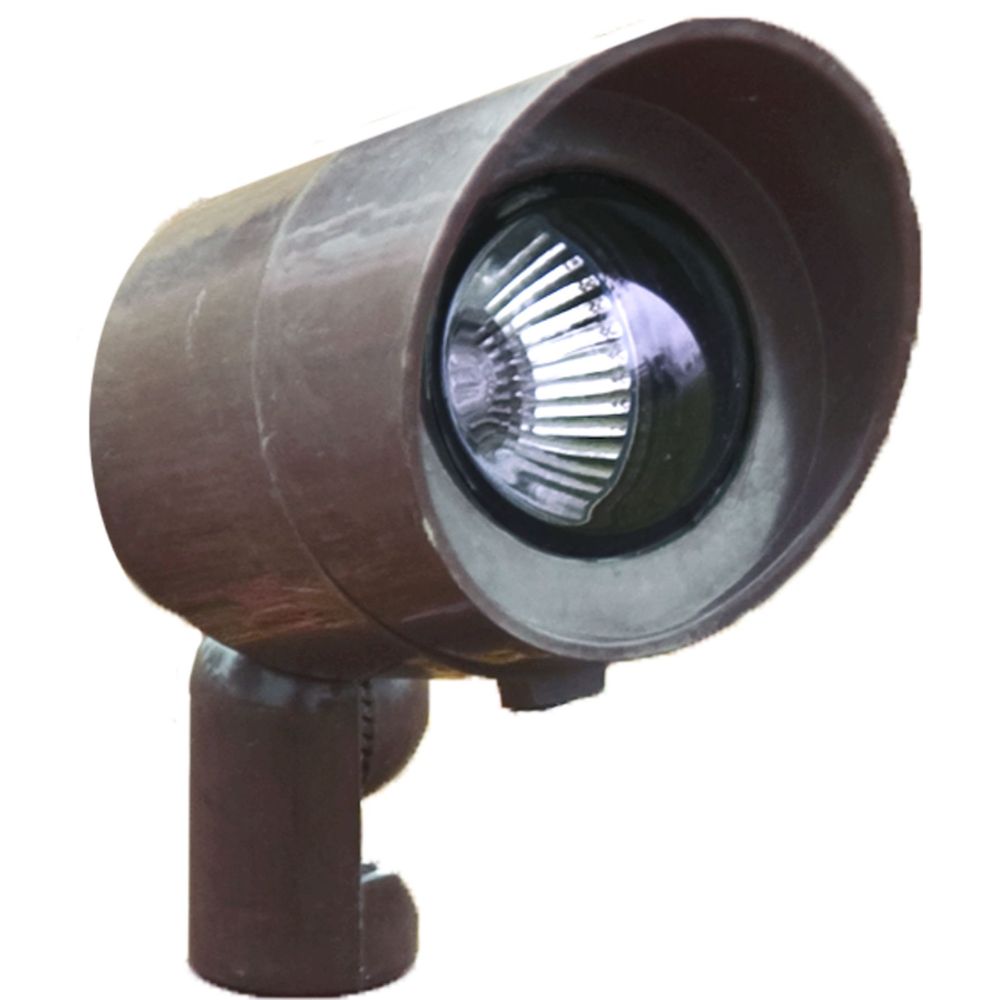Dabmar Lighting FG132-L7-27K-BZ LED 2-Pin Fiberglass Spotlight, 12V, Color Temperature 2700K, Bronze Hood