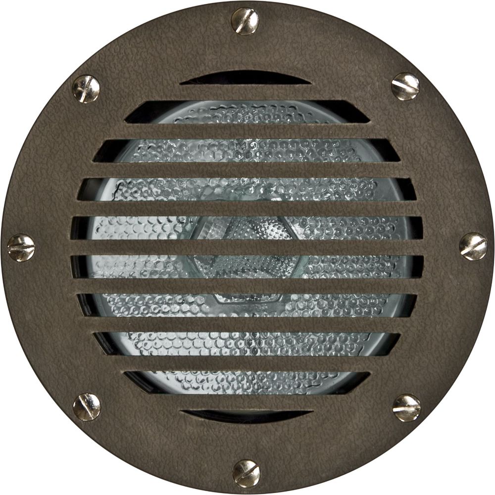 Dabmar Lighting FG4400-L25S-64K-WBS Fiber Glass In-Ground Well Light W/ Grill, 120V, E26, Color Temperature 6400K, Spot in Weathered Brass Finish