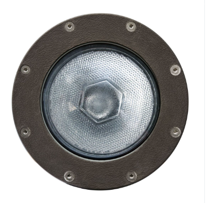 Dabmar Lighting FG4450-L25S-64K-WBS Fiberglass In-Ground Well Light, E26, Color Temperature 6400K Spot, Weathered Brass