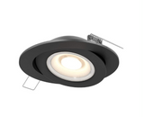 DALS Lighting FGM4-CC-BK Pivot 4" 9 Watt LED Gimbal Downlight - 90° Tilt - CCT Selectable - 700 Lumens - 120V - Black  Finish