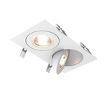 DALS Lighting FGM4-CC-DUO-WH Duo Pivot LED Gimbal Downlight - 18W - 1,475 Lumens - CCT Selectable - 120V - White  Finish