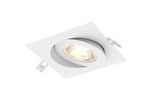 DALS Lighting FGM4SQ-CC-WH Pivot 4" Square LED Gimbal Downlight - 90° Tilt - CCT Selectable - 120V - White Finish