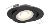 DALS Lighting FGM6-CC-BK Pivot 6" 15 Watt LED Gimbal Downlight - 90° Tilt - CCT Selectable - 1,200 Lumens - 120V - Black Finish