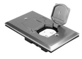 Orbit FLB-D-C-SS Adjustable Floor Box Flip Type Cover Only With Duplex Receptacle, Stainless Steel