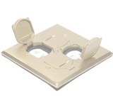 Orbit FLB-DD-C-BR Floor Box Cover Only Flip Type With 2 Duplex Receptacles Square Cover, Brass