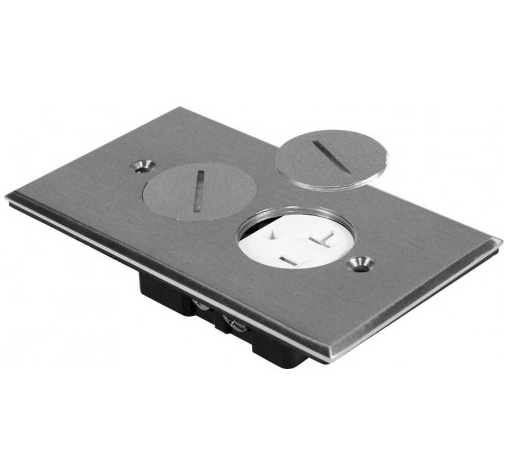 Orbit FLB-R1G-C-SS Floor Box Round Plug Type Cover Only With Duplex Receptacle Stainless Steel