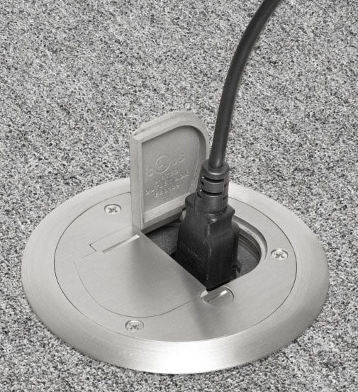 Arlington FLB3530NL 1-Gang Round Carpet Ring for FLB3531TK and FLB3532TK Floor Box Kits Nickel-Plated Brass