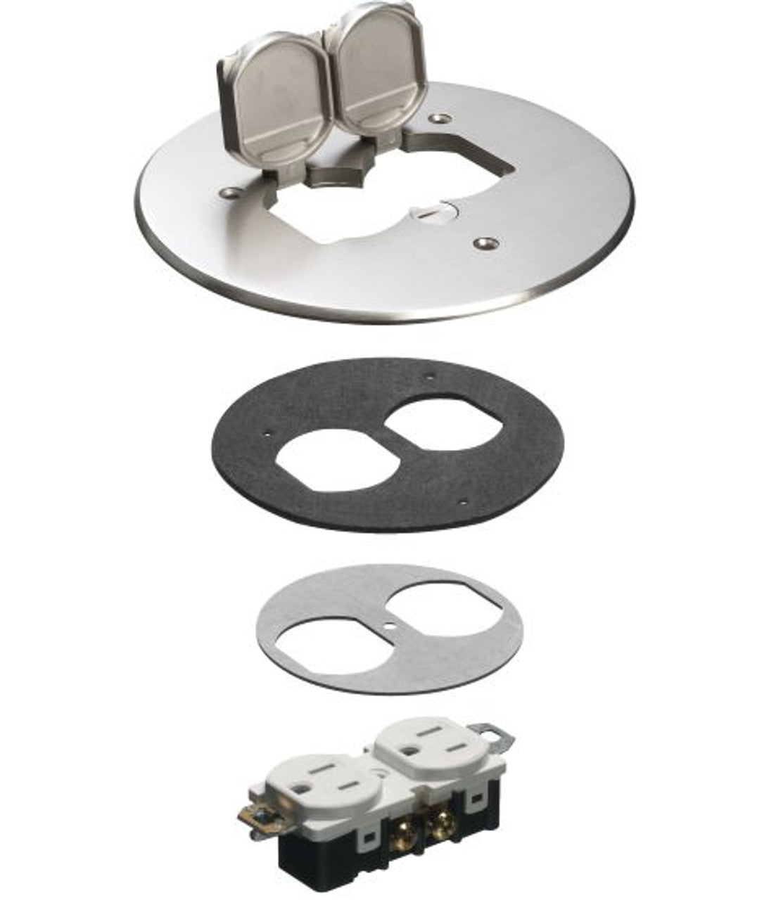Arlington FLB6230NL 6" Round Cover Kit with 2 Flip Lids, Nickel