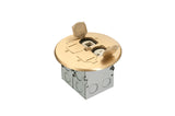 Arlington FLB6242MB Round Brass Floor Box 2G Flip