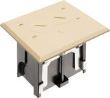 Arlington FLBA101LA 1-Gang Adjustable Non-Metallic Floor Box for New Floors - Light Almond