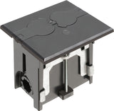 Arlington FLBAF101BL 1-Gang Adjustable Non-Metallic Floor Box for New Floors w/ Flip Lids - Black