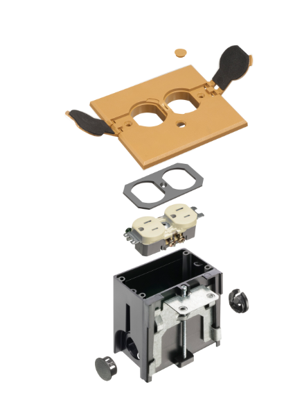 Arlington FLBAF101CA Adjustable Non-Metallic Floor Box with Flip Lids ...