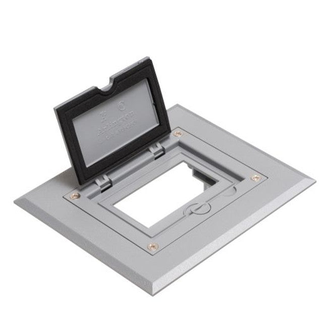 Arlignton FLBC8510GY Single Gang Non-Metallic Frame Kit with Flip Lid Cover & 20A Receptacle, Gray Finish