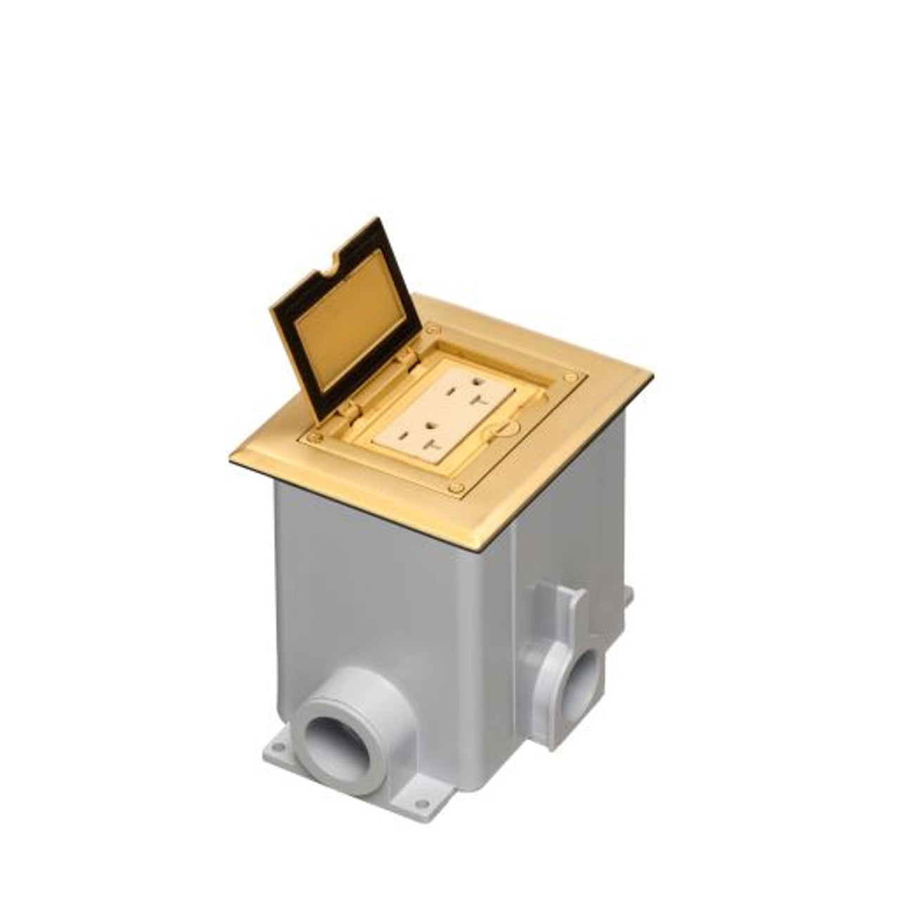 Arlignton FLBC8510MB Single Gang Non-Metallic Frame Kit with Flip Lid Cover & 20A Receptacle, Brass Finish