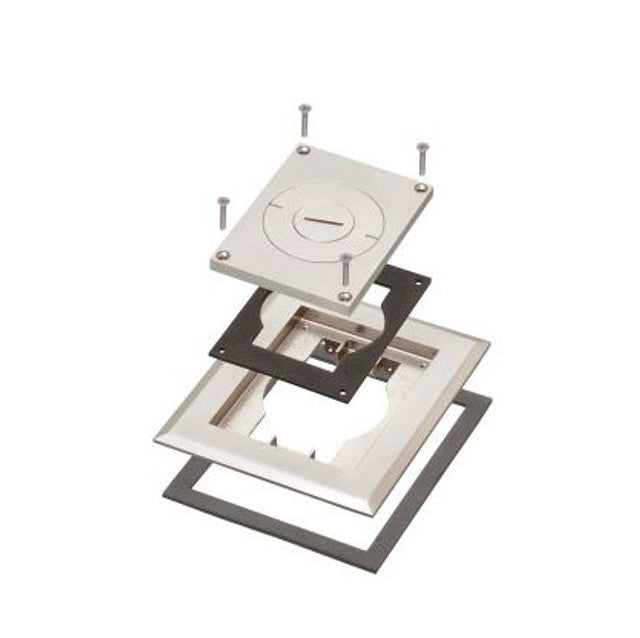 Arlignton FLBC8513NL Single Gang Frame and Cover with Furniture Feed Insert - Nickel Finish