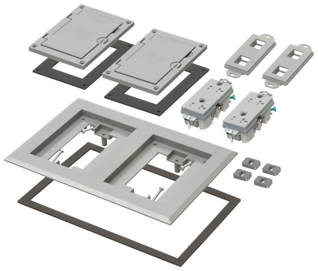 Arlignton FLBC8520GY Two Gang Non-Metallic Cover Kit with Flip Lid ...