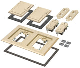 Arlignton FLBC8520LA Two Gang Non-Metallic Cover Kit with Flip Lid Covers and 20A Dual Receptacles, Light Almond