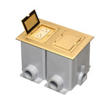 Arlignton FLBC8520MB Two Gang Frame Kit with Flip Lid Cover & 20A Dual Receptacles, Brass Finish