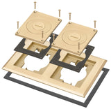 Arlignton FLBC8523MB Two Gang Frame and Cover with Furniture Feed Inserts, Brass Finish