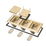 Arlington FLBC8538MB Three Gang Frame with Blank and Slotted Covers - Brass