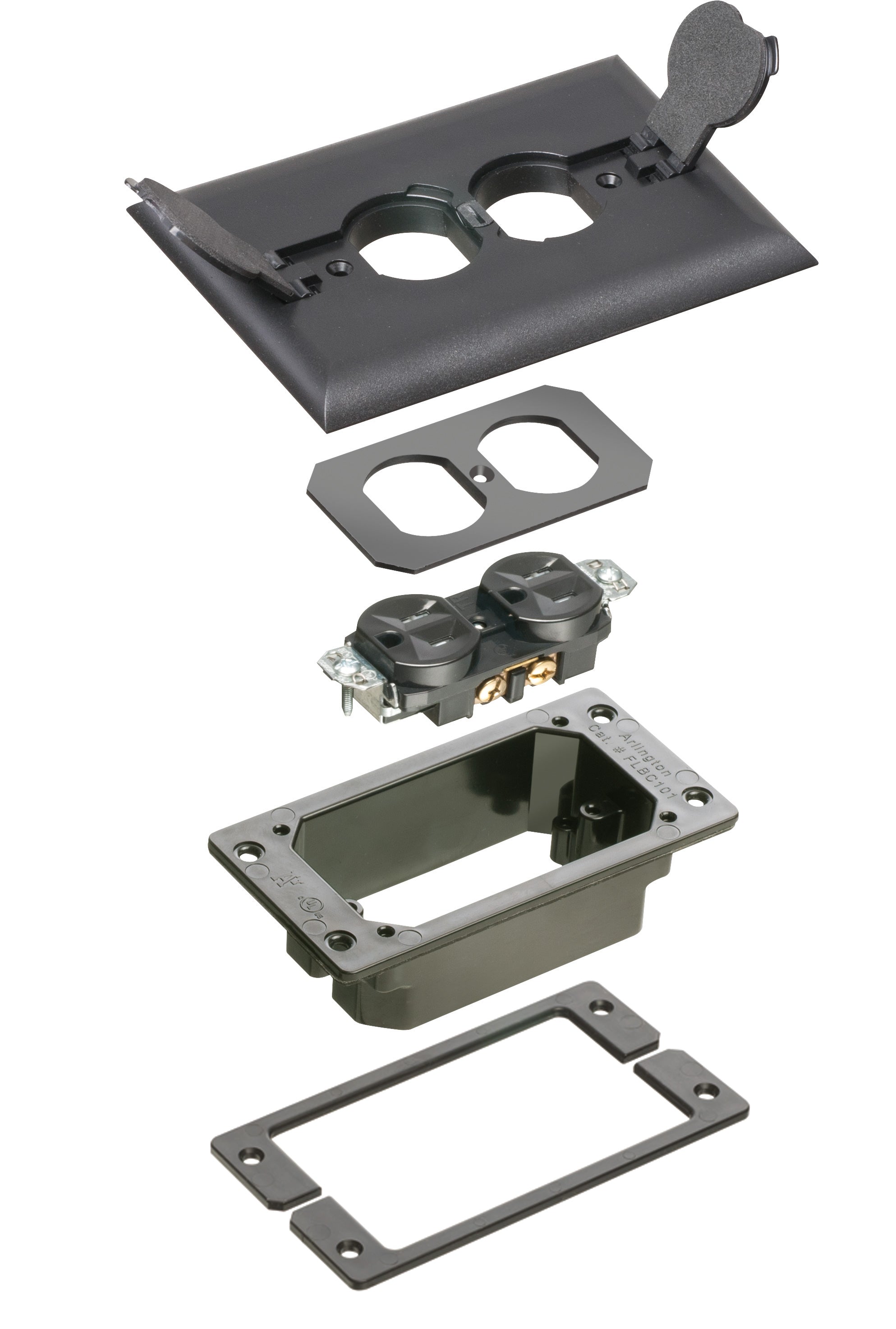 Arlington FLBCF101BLTK Black Flip Lid Concrete Kit | BuyRite Electric
