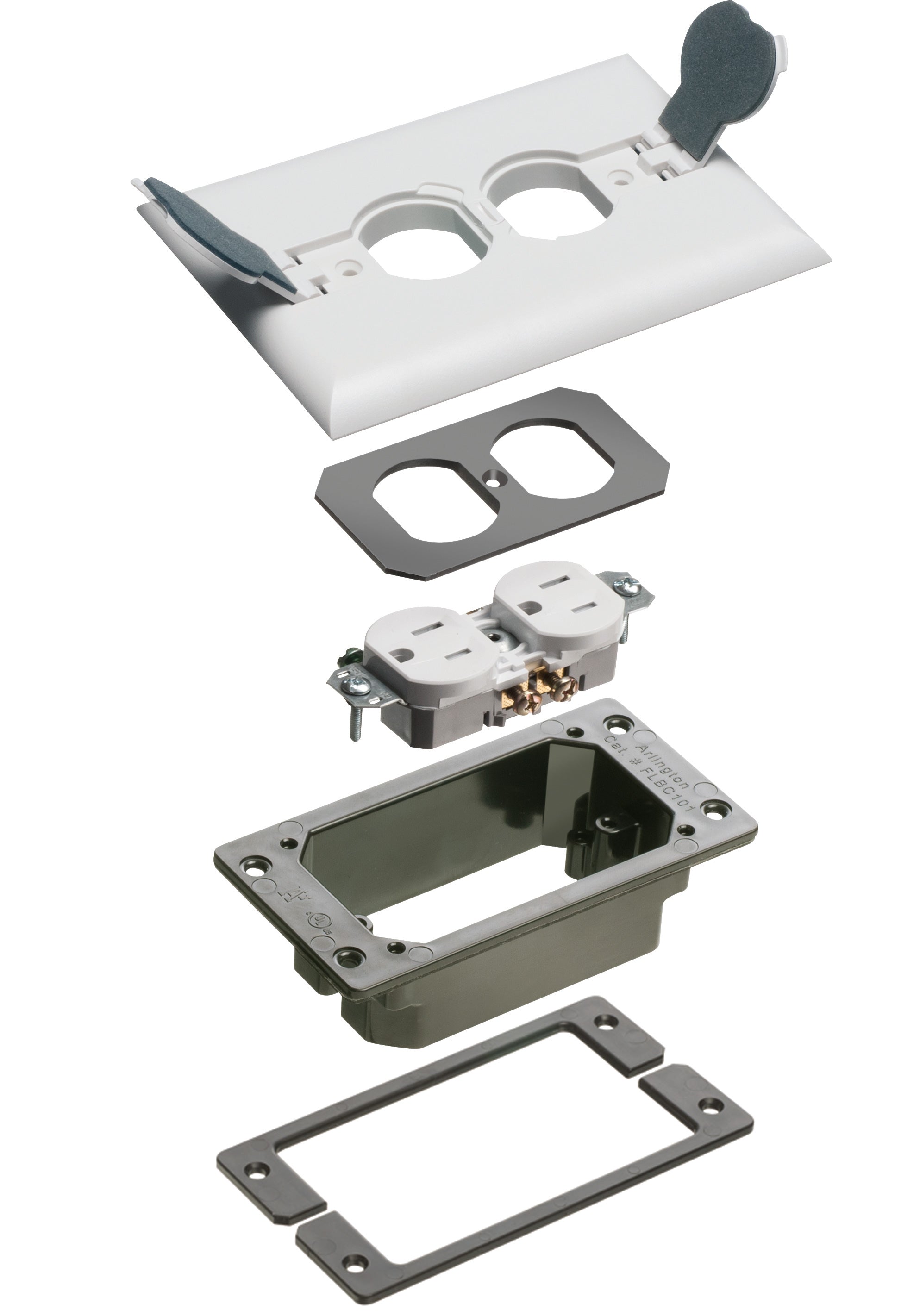 Arlington FLBCF101WTK White Flip Lid Concrete Kit