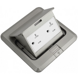 Orbit FLBPU-D-S-C-SS Floor Box Pop-up Cover Only With Duplex Receptacle Square Cover, Stainless Steel