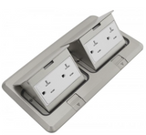 Orbit FLBPU-DD-C-SS Floor Box Pop-up Cover Only With 2 Duplex Receptacles, Tamper Resistant, Stainless Steel