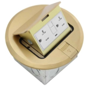 Orbit FLBPU-G-R-C-BR Floor Box Pop-up Cover Only With GFCI Receptacle Round Cover, Brass Finish