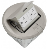 Orbit FLBPU-G-R-SS Floor Box Pop-up With Cooper Gfci Receptacle Round Cover, Stainless Steel