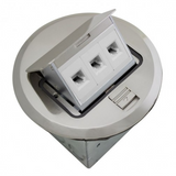 Orbit FLBPU-L-R-SS Floor Box Pop-up With Low Voltage (Rj45), Round Cover, Stainless Steel