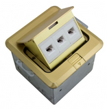 Orbit FLBPU-L-S-BR Floor Box Pop-up With Low Voltage (Rj45), Square Cover, Brass