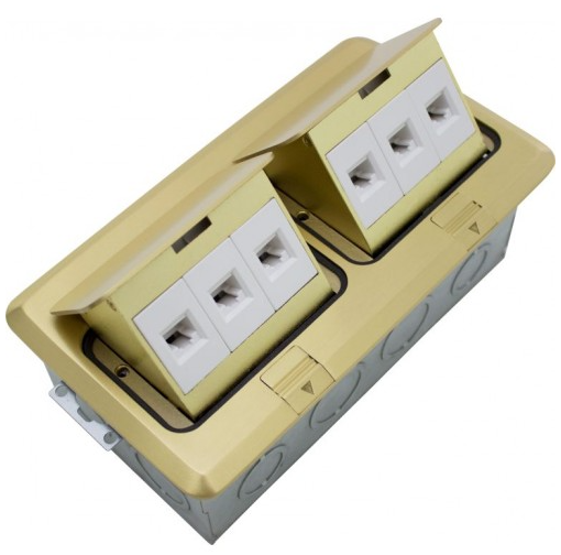 Orbit FLBPU-LL-BR Floor Box Pop-up With 2 Low Voltage Brass