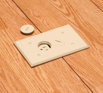 Arlington FLBR101LA 1-Gang Non-Metallic Floor Box for Installed Floors - Light Almond