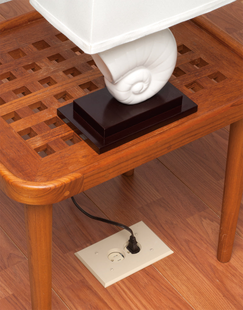 Arlington FLBR101LA 1-Gang Non-Metallic Floor Box for Installed Floors - Light Almond
