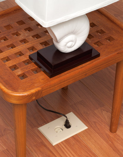 Arlington FLBR101LA 1-Gang Non-Metallic Floor Box for Installed Floors - Light Almond